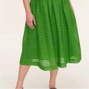 Kate Spade New York x Target Green- Women's Eyelet Volume Midi Skirt Medium